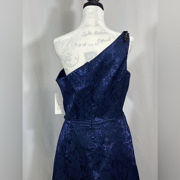 Teri Jon by Rickie Freeman Embellished One-Shoulder Midi-Dress size 18 - Picture 11 of 16